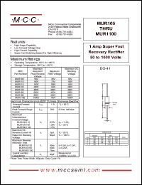 MUR180 Datasheet