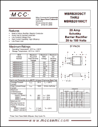 MBRB20200CT Datasheet