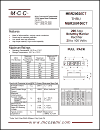MBR200100CT Datasheet