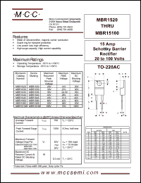 MBR1540CT Datasheet