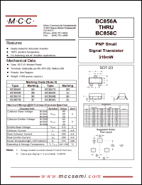 BC858A Datasheet