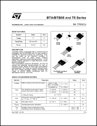 BTA08-600BW Datasheet