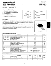 IRF530 Datasheet