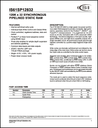 IS61SP12832-150TQ Datasheet