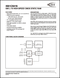 IS61C6416-20TI Datasheet