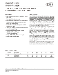 IS61SF12832-7.5TQ Datasheet