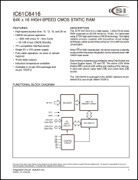 IC61C6416-20TI Datasheet