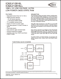 IC62LV12816LL-100BI Datasheet