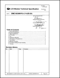DMC16230NYU-LY-AZE-EA Datasheet