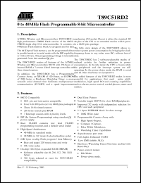 T89C51RD2-3CUC-M Datasheet