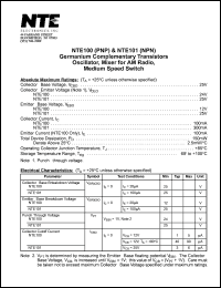 NTE101 Datasheet