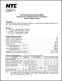 NTE102 Datasheet