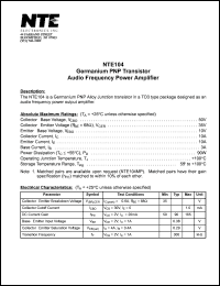 NTE104 Datasheet