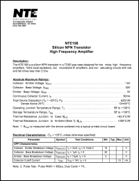 NTE108 Datasheet