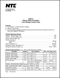 NTE13 Datasheet