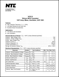 NTE15 Datasheet