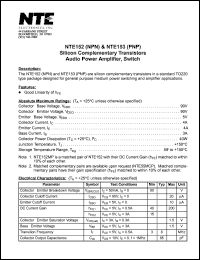 NTE152 Datasheet