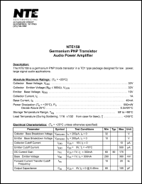 NTE158 Datasheet