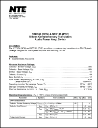 NTE185 Datasheet