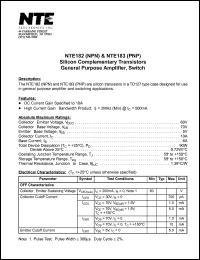 NTE182 Datasheet