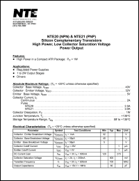 NTE20 Datasheet