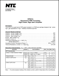 NTE213 Datasheet