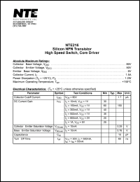 NTE216 Datasheet