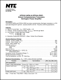 NTE244 Datasheet