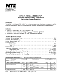 NTE247 Datasheet