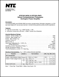NTE249 Datasheet