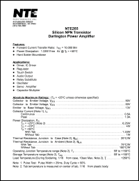 NTE265 Datasheet