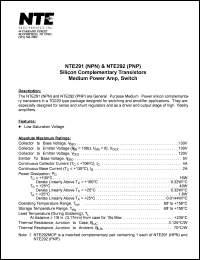 NTE291 Datasheet