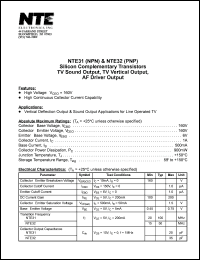 NTE31 Datasheet