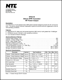 NTE318 Datasheet