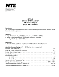 NTE343 Datasheet