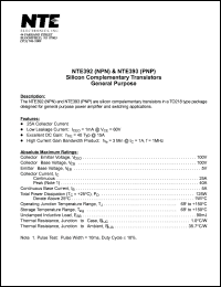 NTE393 Datasheet