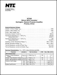 NTE46 Datasheet