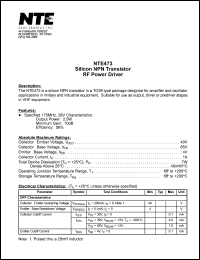 NTE473 Datasheet
