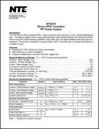 NTE476 Datasheet