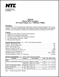 NTE478 Datasheet
