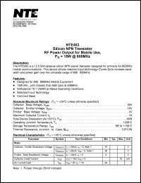 NTE483 Datasheet