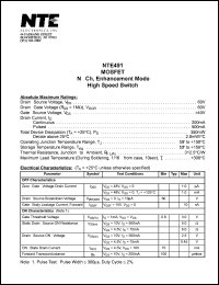 NTE491 Datasheet