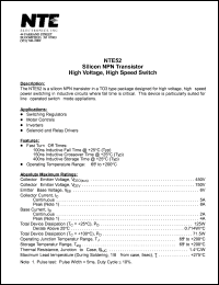 NTE52 Datasheet