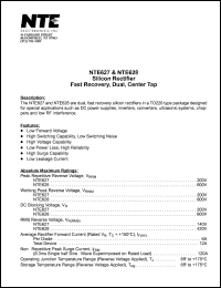 NTE627 Datasheet