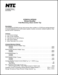 NTE630 Datasheet
