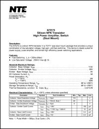 NTE75 Datasheet