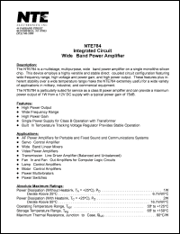 NTE784 Datasheet