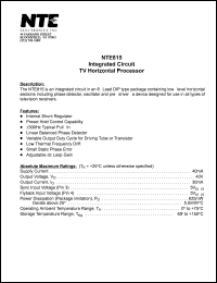 NTE815 Datasheet