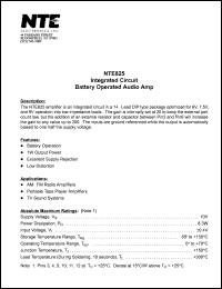 NTE825 Datasheet
