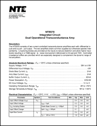 NTE870 Datasheet